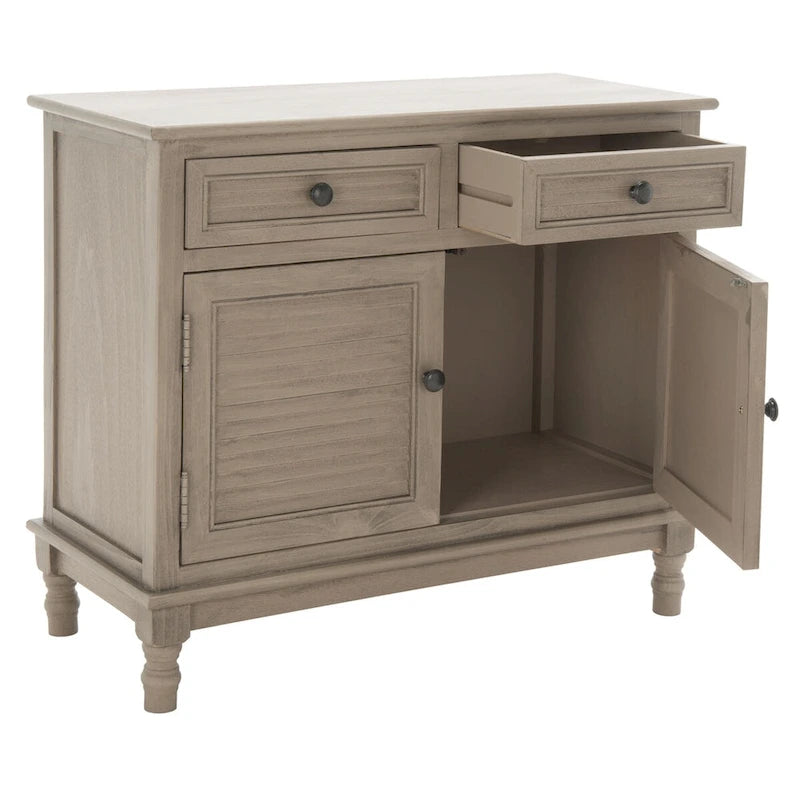 Farmhouse 2-Door 2-Drawer Sideboard with Carved Turned Legs Distressed Finish