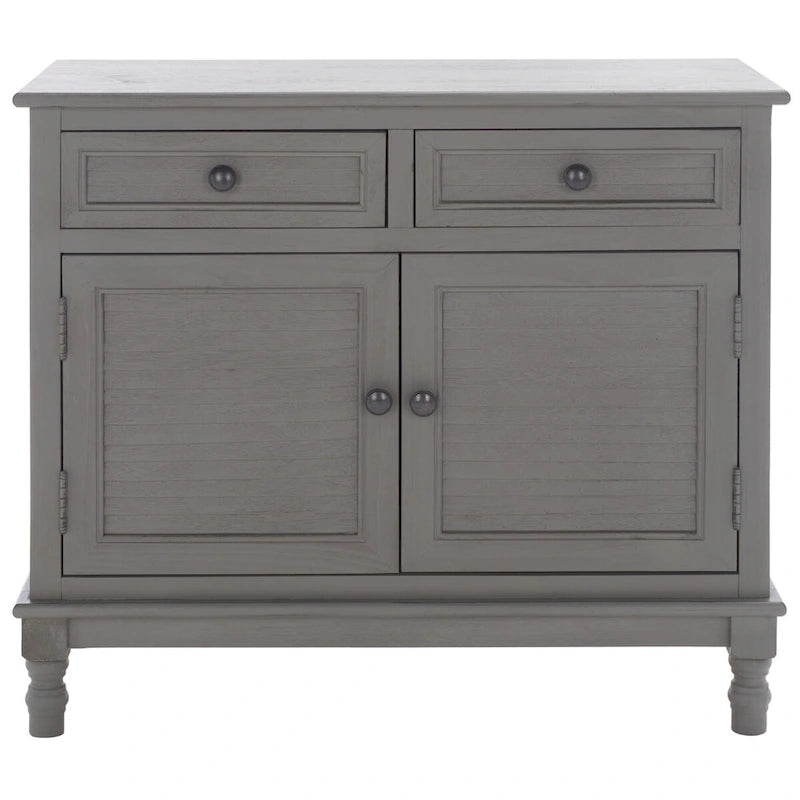 Farmhouse 2-Door 2-Drawer Sideboard with Carved Turned Legs Distressed Finish