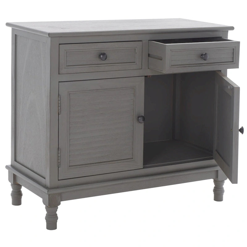 Farmhouse 2-Door 2-Drawer Sideboard with Carved Turned Legs Distressed Finish