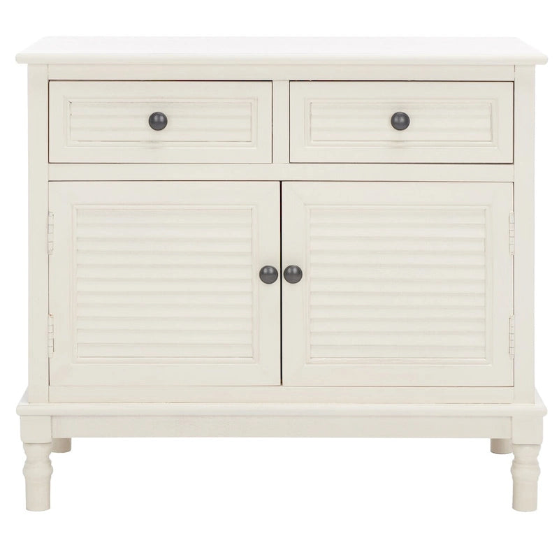 Farmhouse 2-Door 2-Drawer Sideboard with Carved Turned Legs Distressed Finish