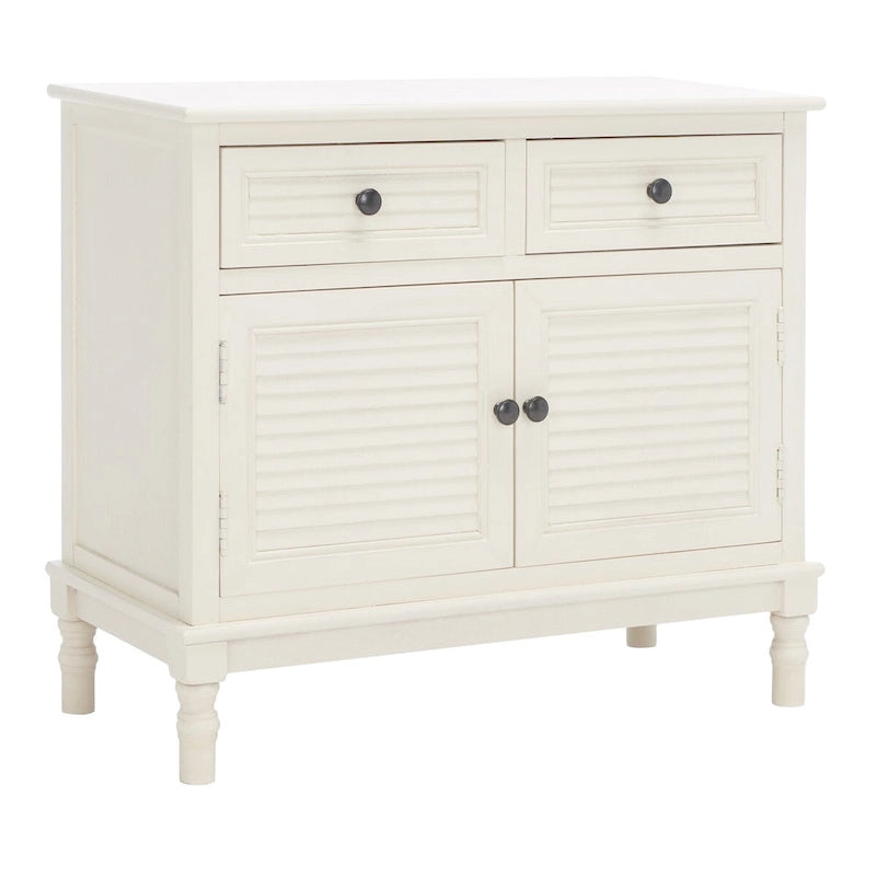 Farmhouse 2-Door 2-Drawer Sideboard with Carved Turned Legs Distressed Finish