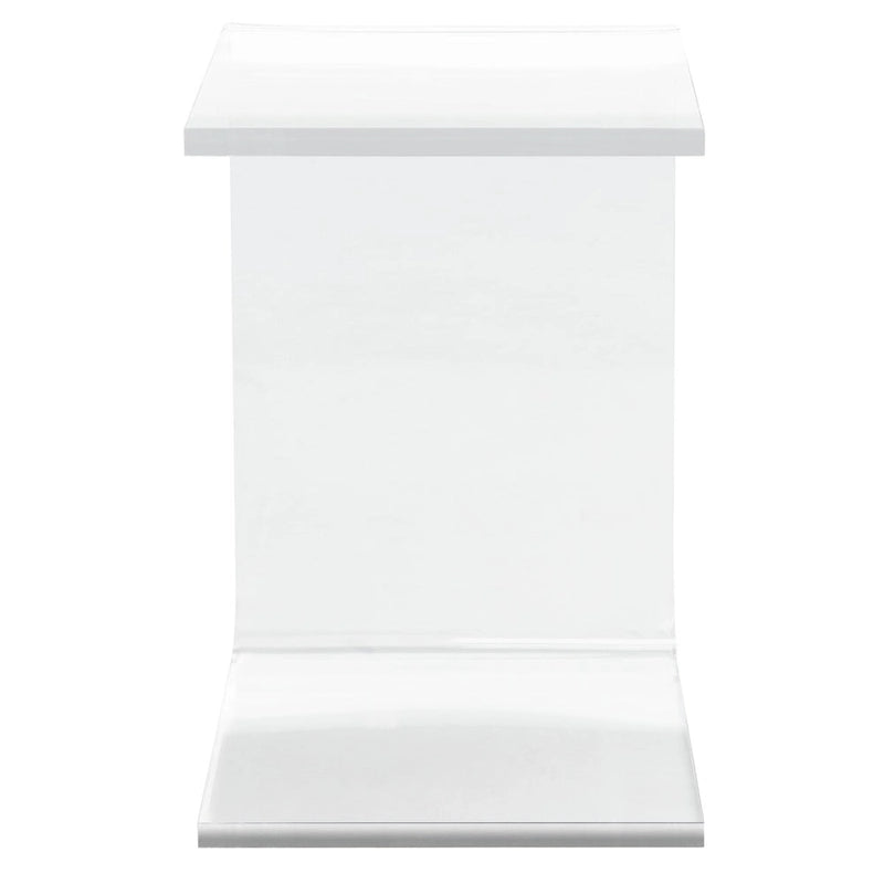 Clear Acrylic C-Shape Side Table Modern Transparent Living Room End Table