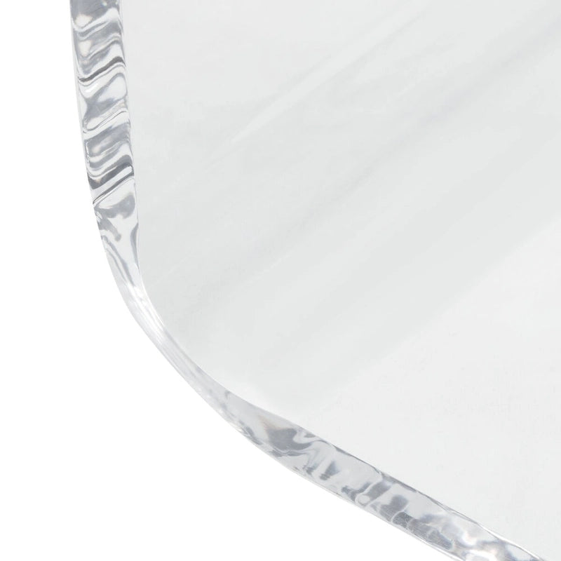 Clear Acrylic C-Shape Side Table Modern Transparent Living Room End Table