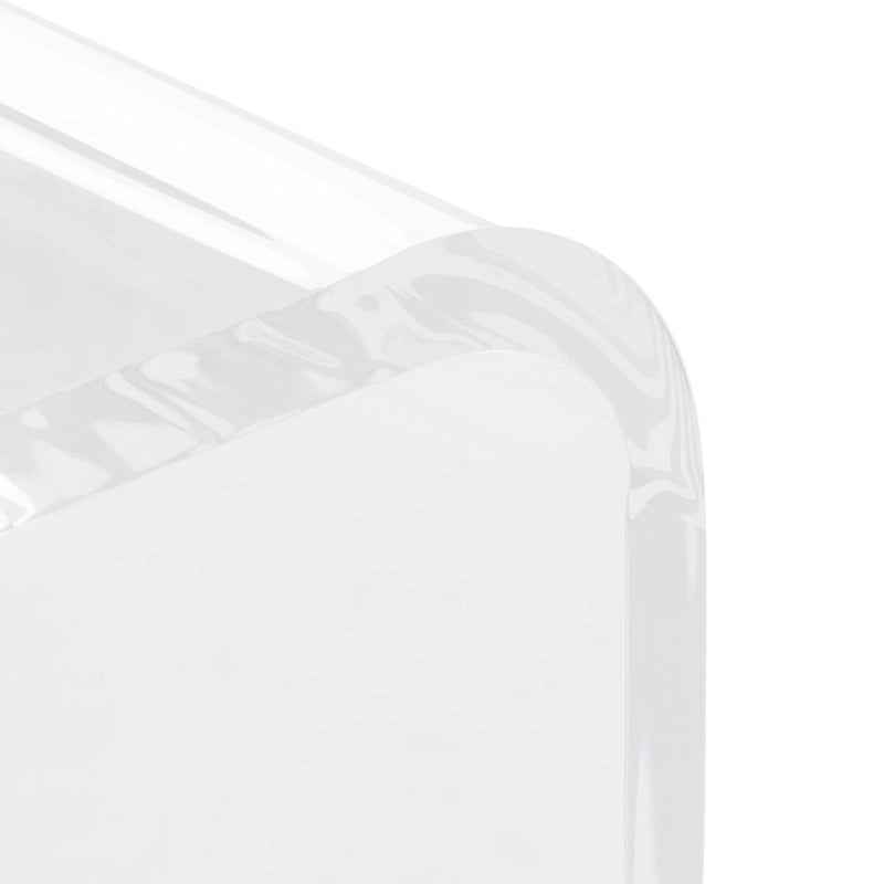 Clear Acrylic C-Shape Side Table Modern Transparent Living Room End Table