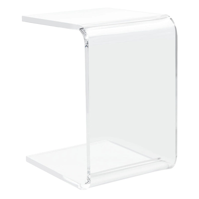 Clear Acrylic C-Shape Side Table Modern Transparent Living Room End Table