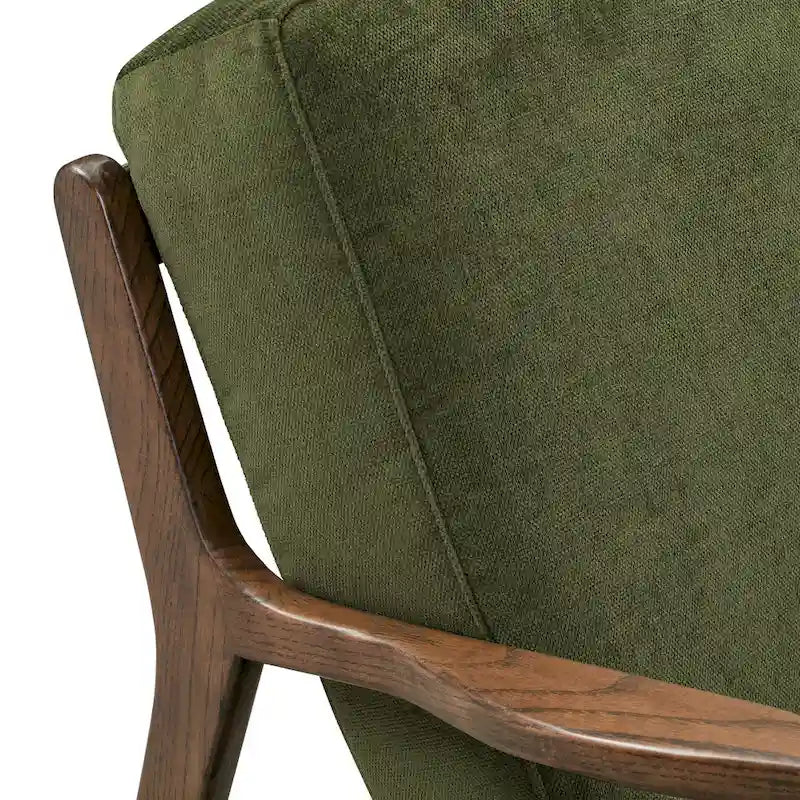 Fabric Lounge Chair with Solid Wood Frame and Removable Cushion Covers