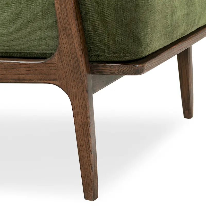 Fabric Lounge Chair with Solid Wood Frame and Removable Cushion Covers