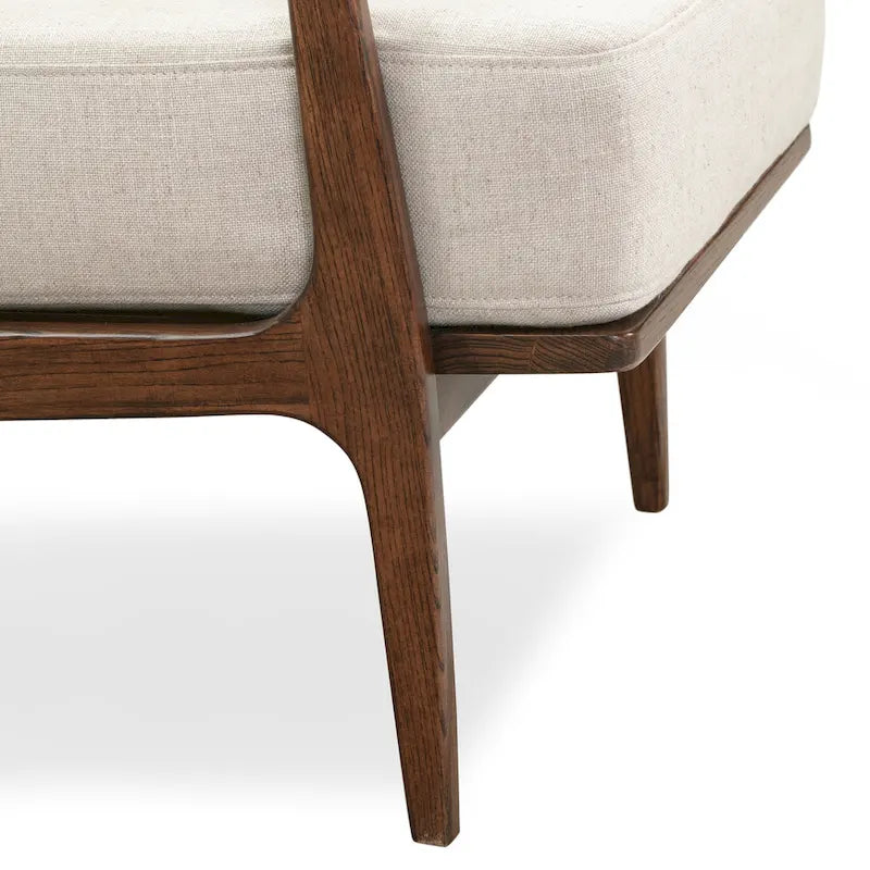 Fabric Lounge Chair with Solid Wood Frame and Removable Cushion Covers