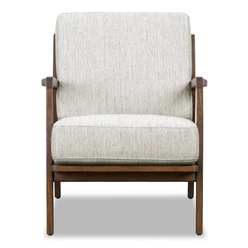 Fabric Lounge Chair with Solid Wood Frame and Removable Cushion Covers