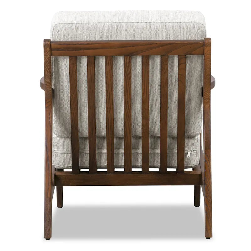 Fabric Lounge Chair with Solid Wood Frame and Removable Cushion Covers