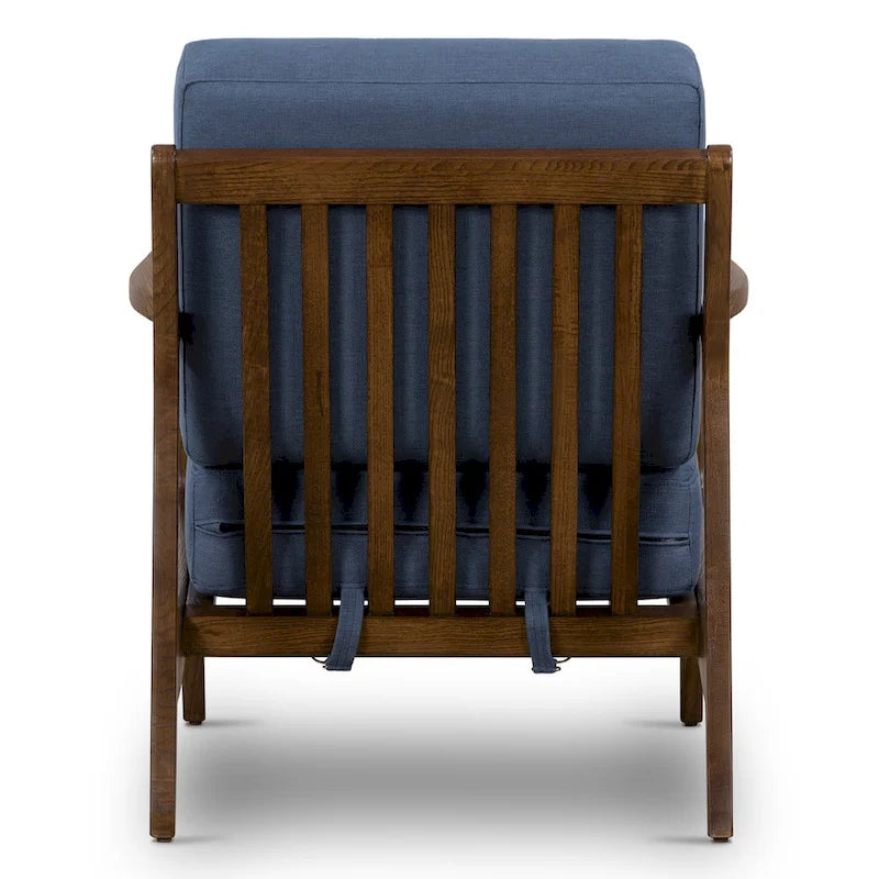 Fabric Lounge Chair with Solid Wood Frame and Removable Cushion Covers