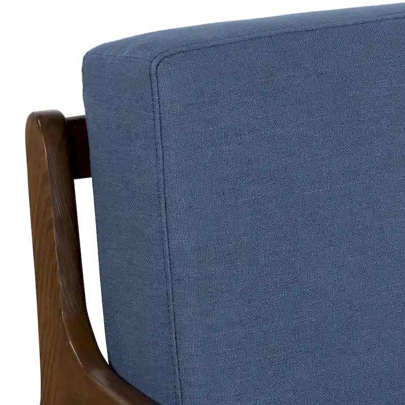 Fabric Lounge Chair with Solid Wood Frame and Removable Cushion Covers