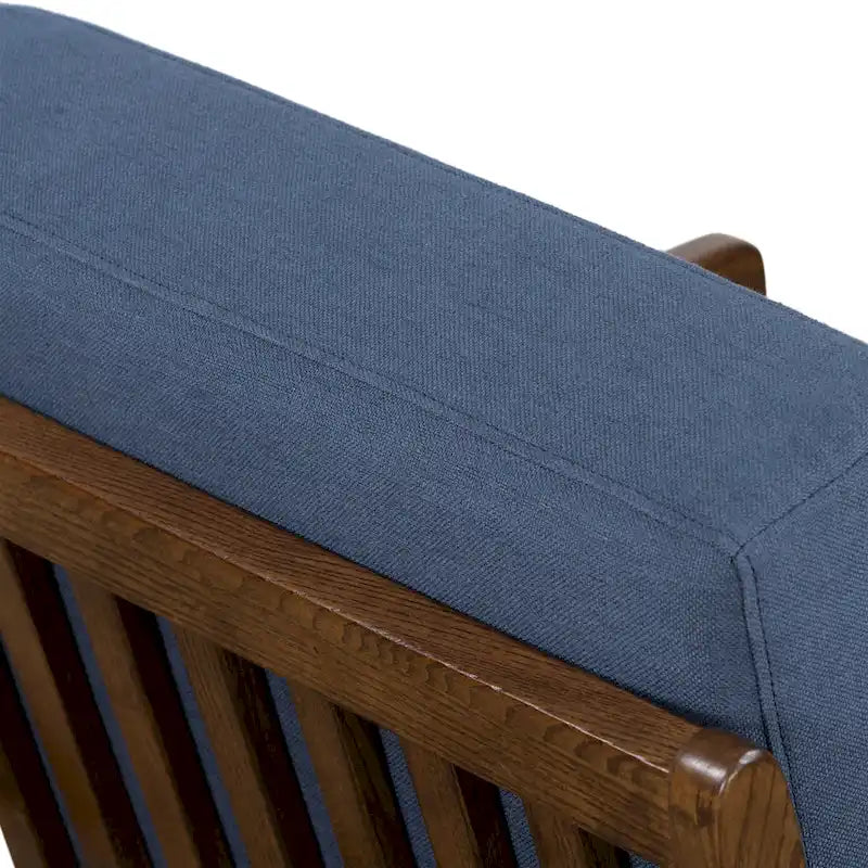 Fabric Lounge Chair with Solid Wood Frame and Removable Cushion Covers