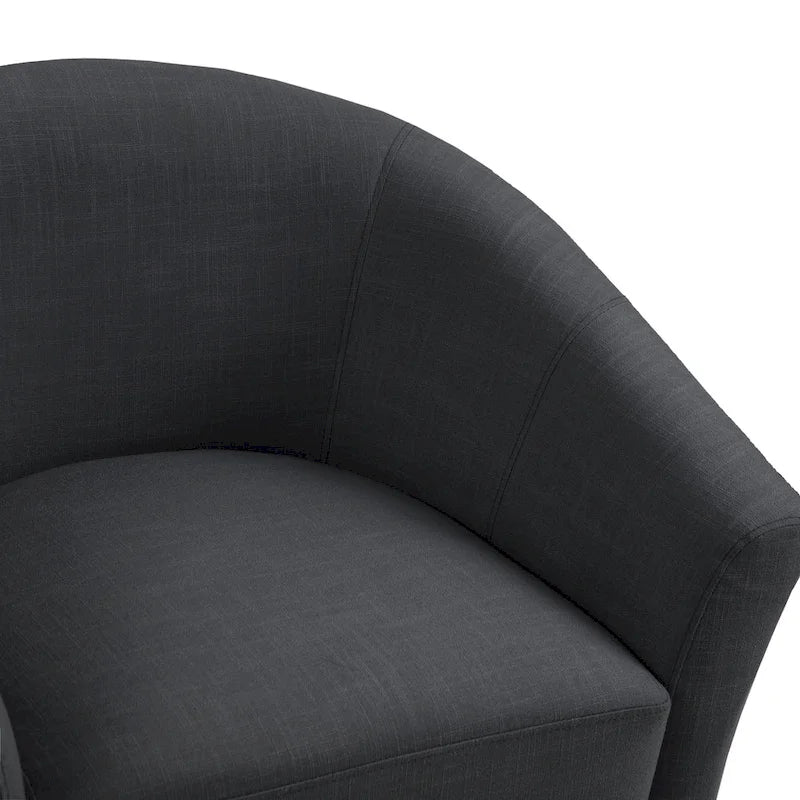 Set of 2 Upholstered Modern Barrel Accent Chair Wood Legs