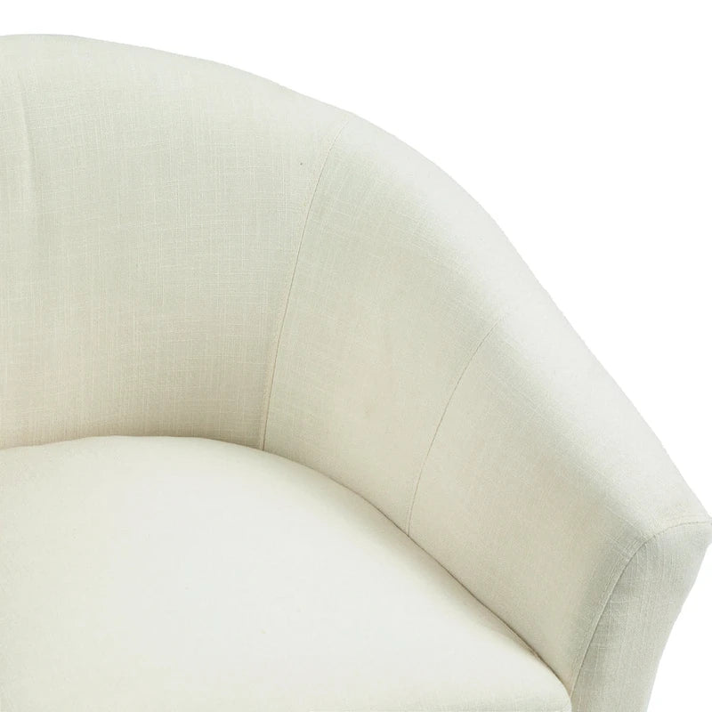 Set of 2 Upholstered Modern Barrel Accent Chair Wood Legs