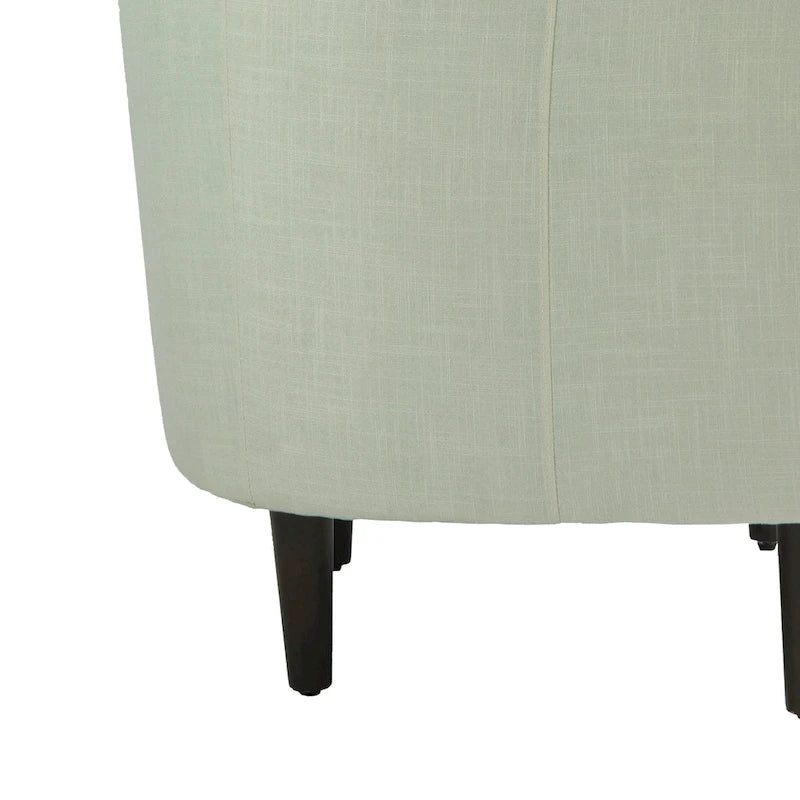 Set of 2 Upholstered Modern Barrel Accent Chair Wood Legs
