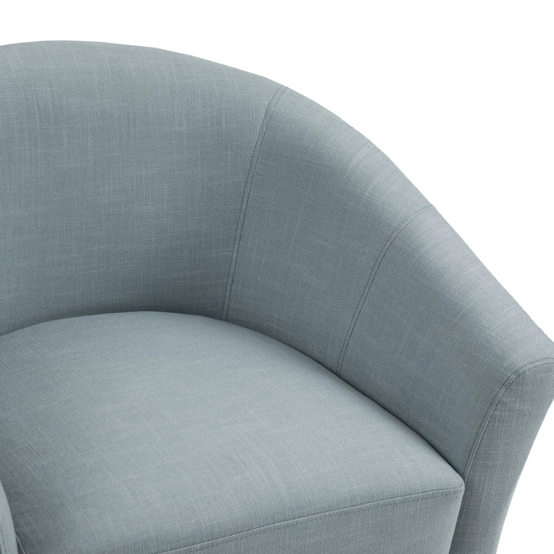 Set of 2 Upholstered Modern Barrel Accent Chair Wood Legs