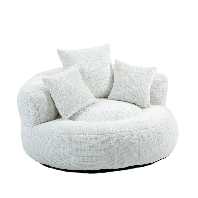 Chenille Upholstered High Back Bean Bag Lounger Chair Multiple Colors