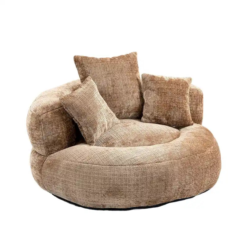 Chenille Upholstered High Back Bean Bag Lounger Chair Multiple Colors