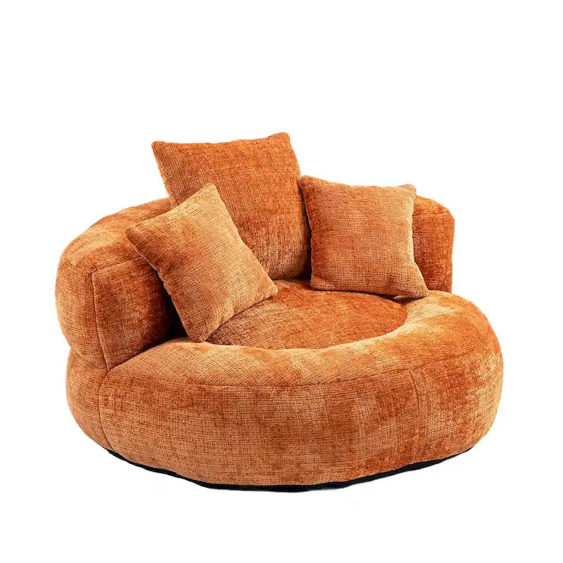 Chenille Upholstered High Back Bean Bag Lounger Chair Multiple Colors