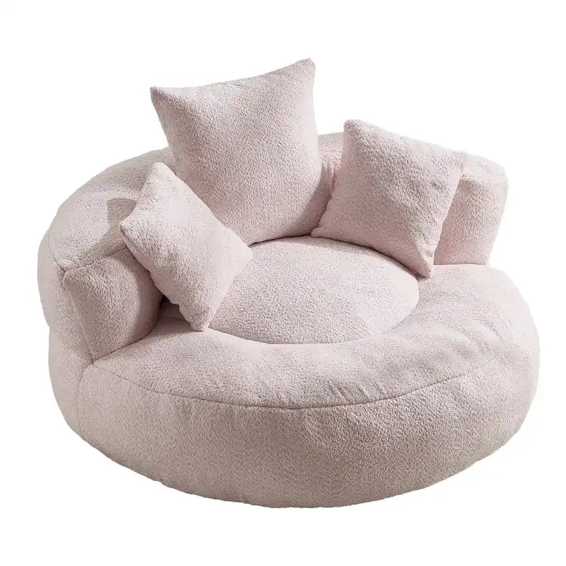Chenille Upholstered High Back Bean Bag Lounger Chair Multiple Colors