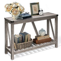 A-Frame Console Table with Open Display Shelf in Grey, Black or Brown