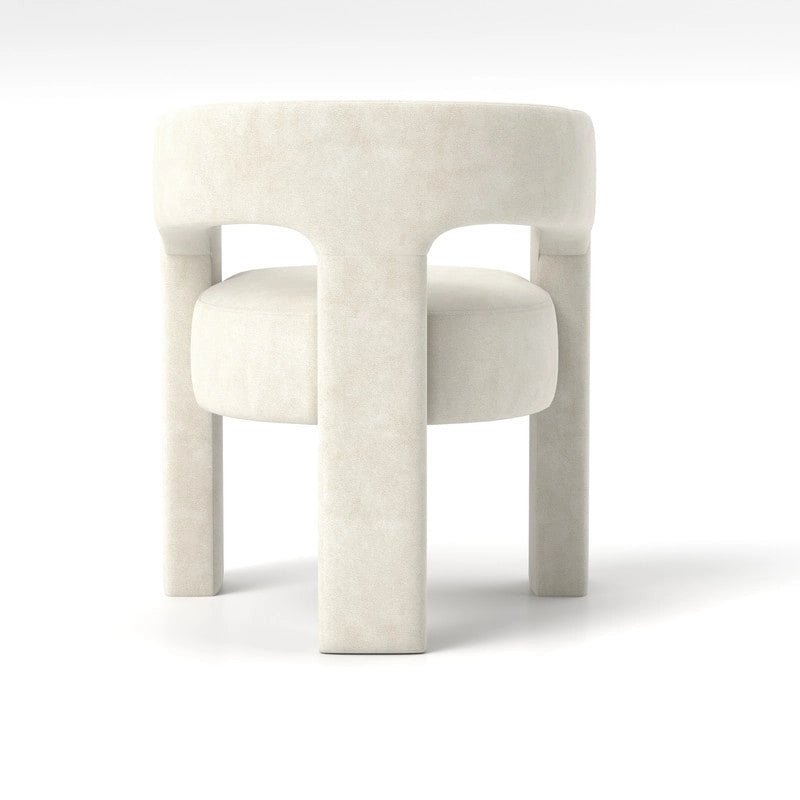 Velvet Upholstered Open-Back Accent Armchair with Arched Legs