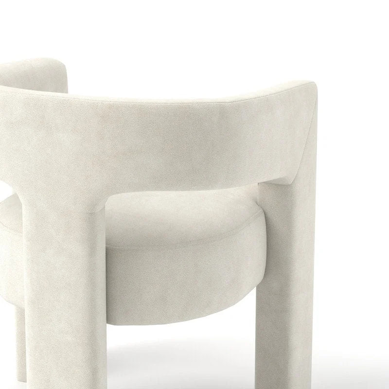 Velvet Upholstered Open-Back Accent Armchair with Arched Legs