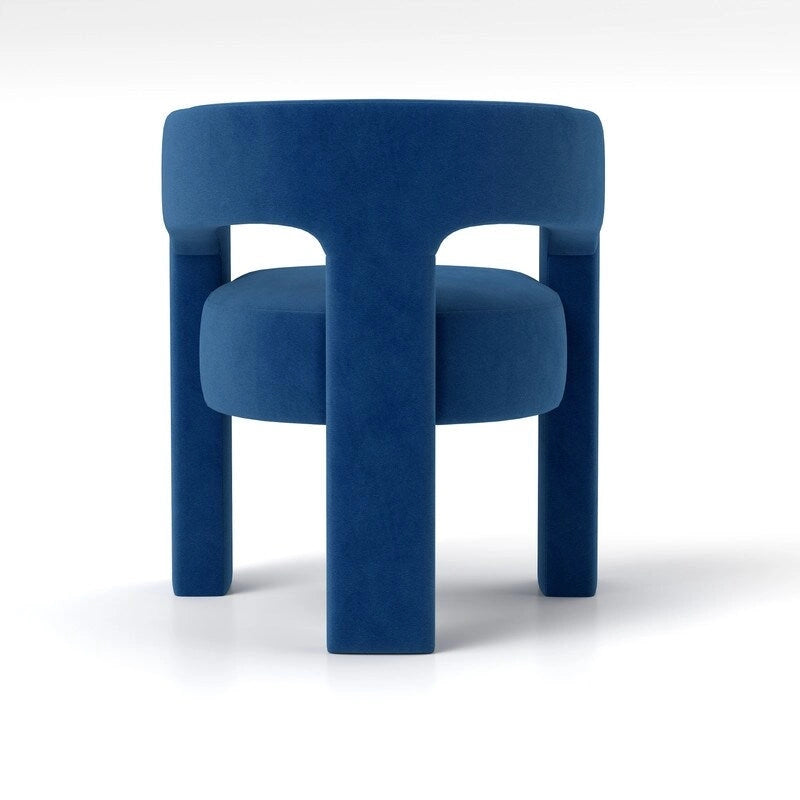 Velvet Upholstered Open-Back Accent Armchair with Arched Legs