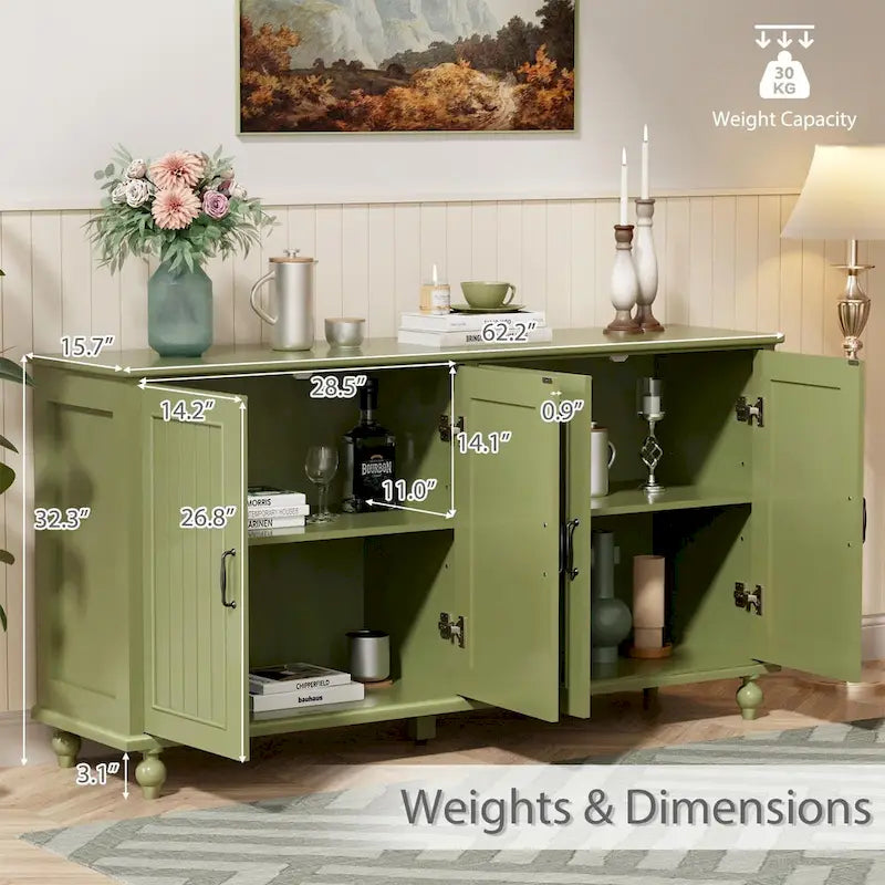 Sideboard Kitchen Buffet Coffee Bar Cabinet Accent Storage Cabinet Server Table